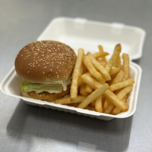 Veg Burger with Fries